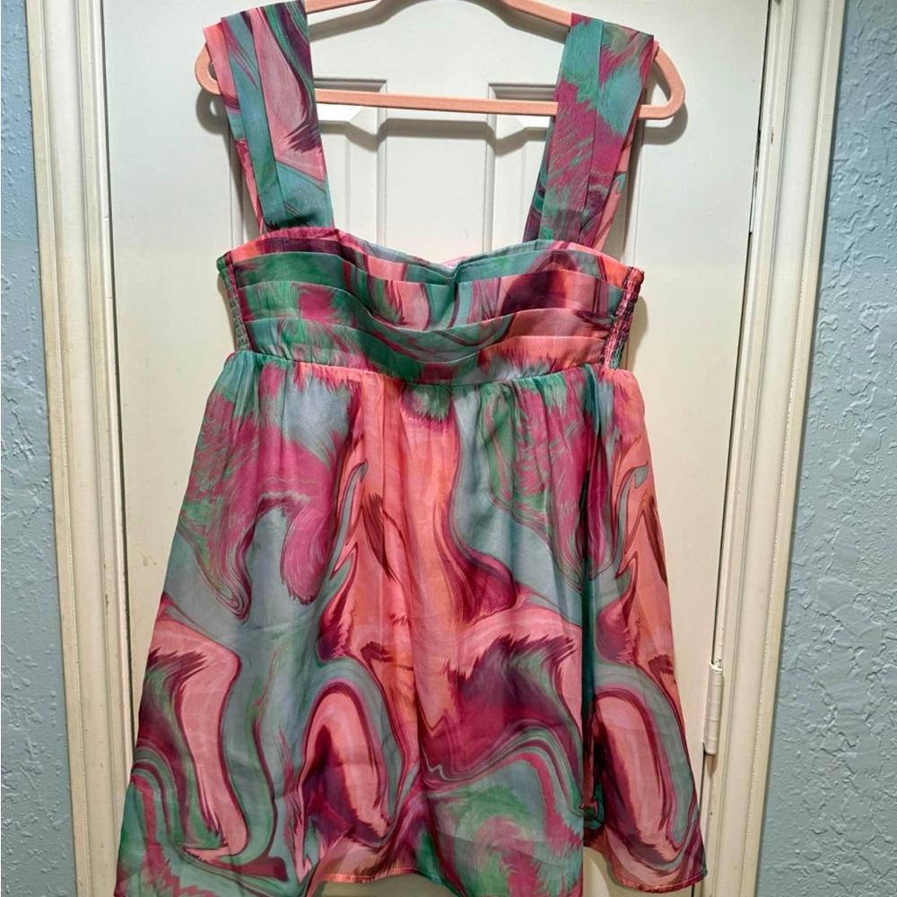 Amanda Uprichard Multicolor Swirl Dress